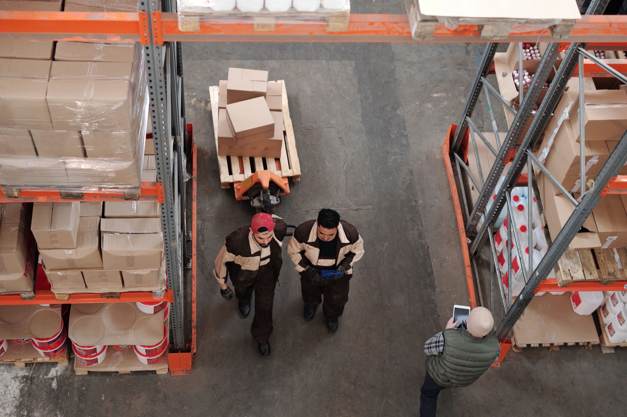 Commercial supplies and equipment in a warehouse